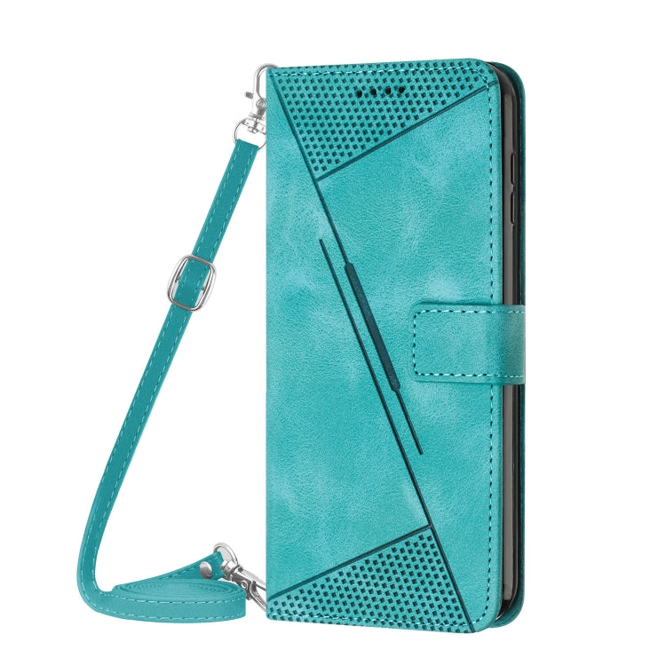 For Motorola Moto G Play 2024 Dream Triangle Leather Phone Case with Lanyard(Green) - Motorola Cases by PMC Jewellery | Online Shopping South Africa | PMC Jewellery | Buy Now Pay Later Mobicred