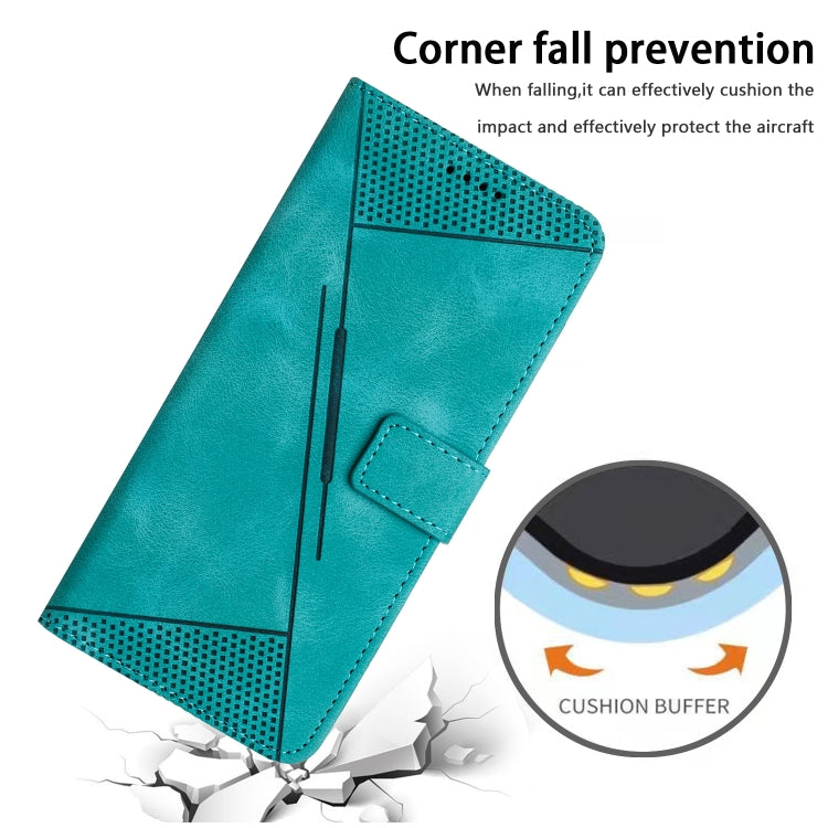For Motorola Moto G Play 2024 Dream Triangle Leather Phone Case with Lanyard(Green) - Motorola Cases by PMC Jewellery | Online Shopping South Africa | PMC Jewellery | Buy Now Pay Later Mobicred