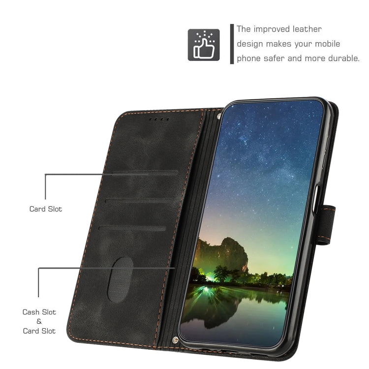 For Motorola Moto G Play 2024 Dream Triangle Leather Phone Case with Lanyard(Black) - Motorola Cases by PMC Jewellery | Online Shopping South Africa | PMC Jewellery | Buy Now Pay Later Mobicred