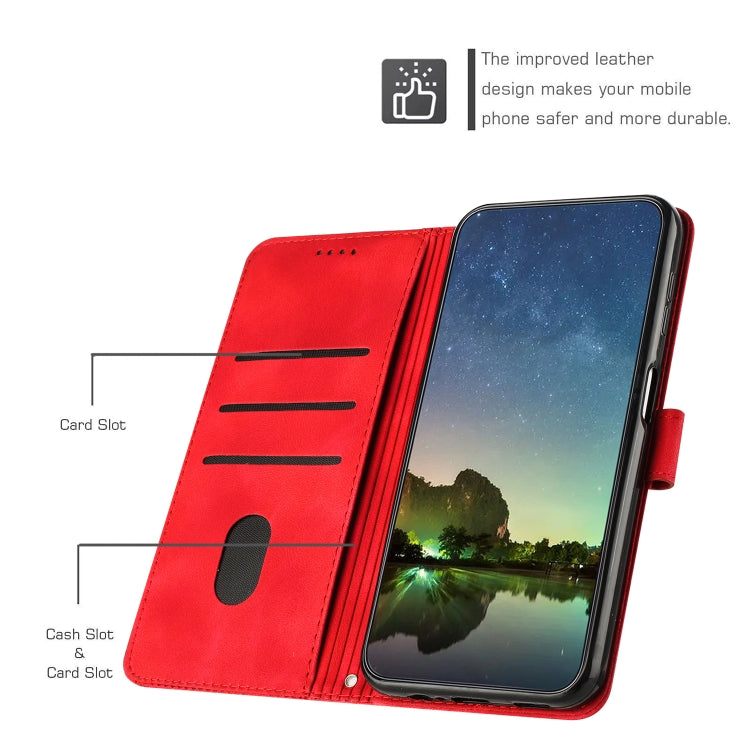 For Motorola Edge 2024 Dream Triangle Leather Phone Case with Lanyard(Red) - Motorola Cases by PMC Jewellery | Online Shopping South Africa | PMC Jewellery | Buy Now Pay Later Mobicred