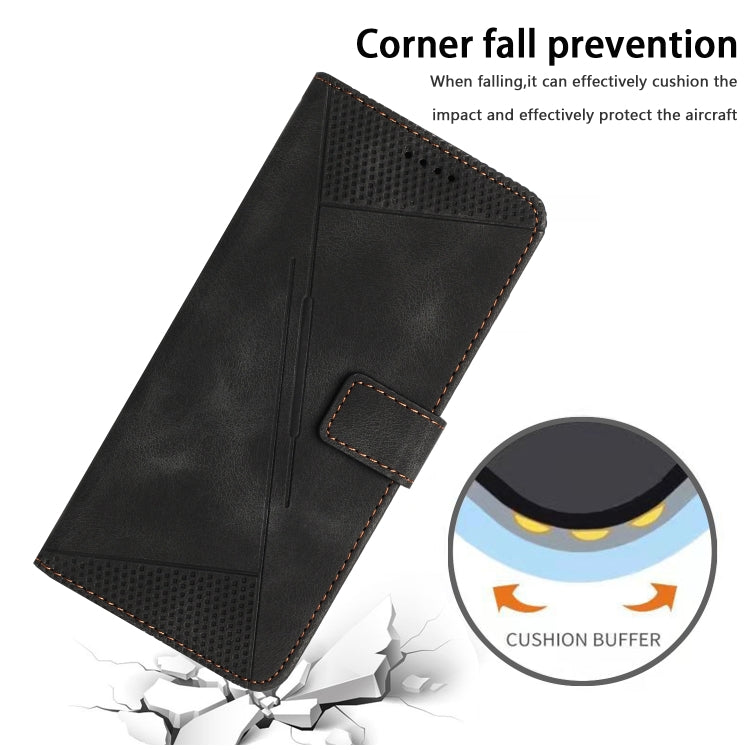 For Motorola Edge 2024 Dream Triangle Leather Phone Case with Lanyard(Black) - Motorola Cases by PMC Jewellery | Online Shopping South Africa | PMC Jewellery | Buy Now Pay Later Mobicred