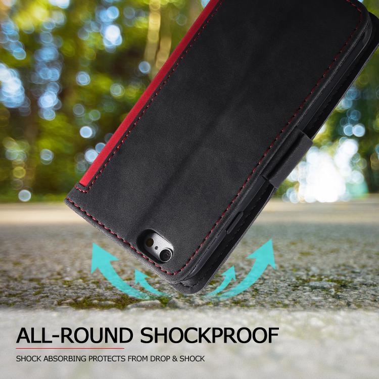 For iPhone 16e Retro Splicing Horizontal Flip Leather Phone Case(Red) - iPhone 16e Cases by PMC TechLife | Online Shopping South Africa | PMC TechLife | Buy Now Pay Later Mobicred