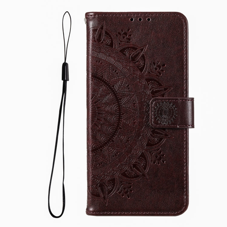 For iPhone 16 Pro Max Totem Flower Embossed Leather Phone Case(Brown) - iPhone 16 Pro Max Cases by PMC TechLife | Online Shopping South Africa | PMC TechLife | Buy Now Pay Later Mobicred