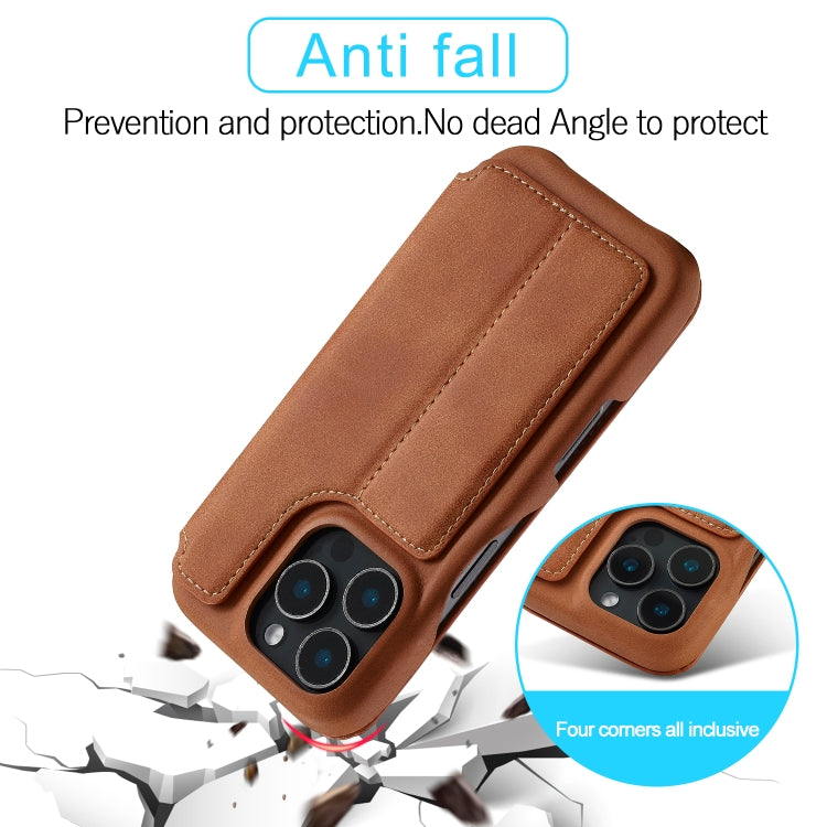 For iPhone 16 Pro Max LC.IMEEKE Hon Ancient Series Flip Leather Phone Case(Brown) - iPhone 16 Pro Max Cases by LC.IMEEKE | Online Shopping South Africa | PMC Jewellery | Buy Now Pay Later Mobicred