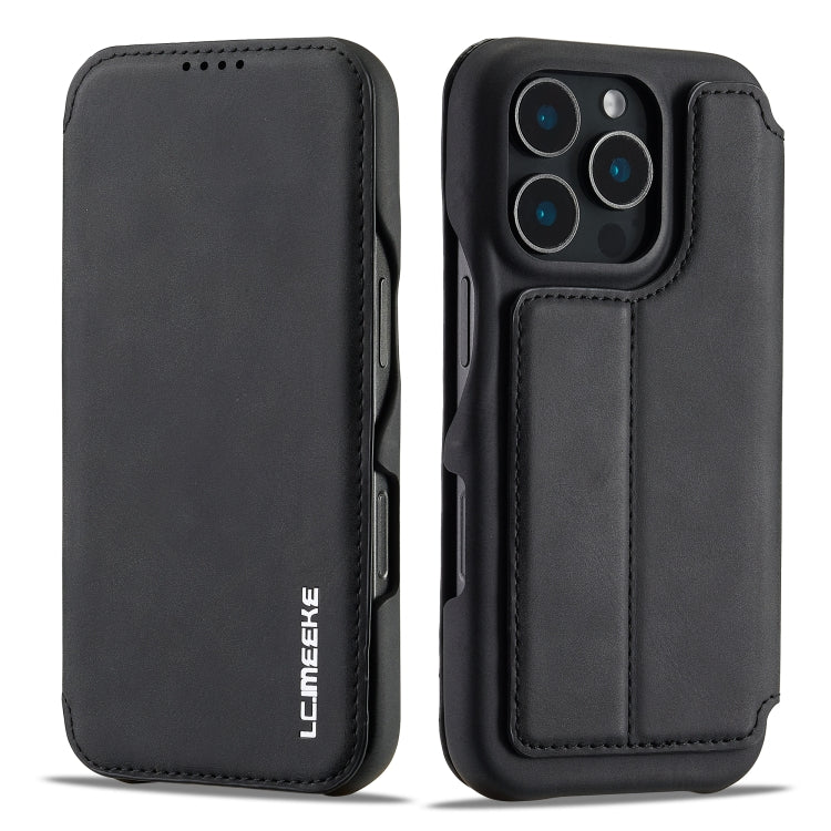 For iPhone 16 Pro LC.IMEEKE Hon Ancient Series Flip Leather Phone Case(Black) - free shipping - PMC Jewellery - Order now!