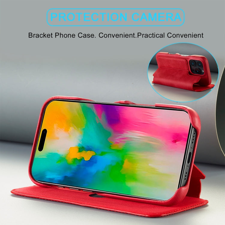 For iPhone 16 Pro LC.IMEEKE Hon Ancient Series Flip Leather Phone Case(Red) - free shipping - PMC Jewellery - Order now!