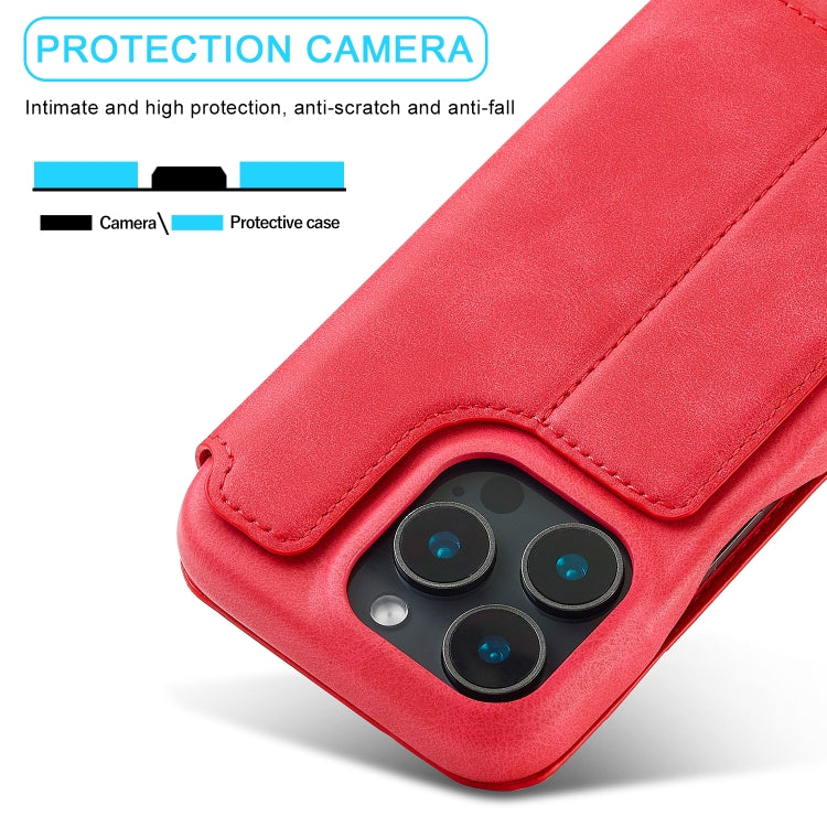 For iPhone 16 Pro LC.IMEEKE Hon Ancient Series Flip Leather Phone Case(Red) - iPhone 16 Pro Cases by LC.IMEEKE | Online Shopping South Africa | PMC Jewellery | Buy Now Pay Later Mobicred