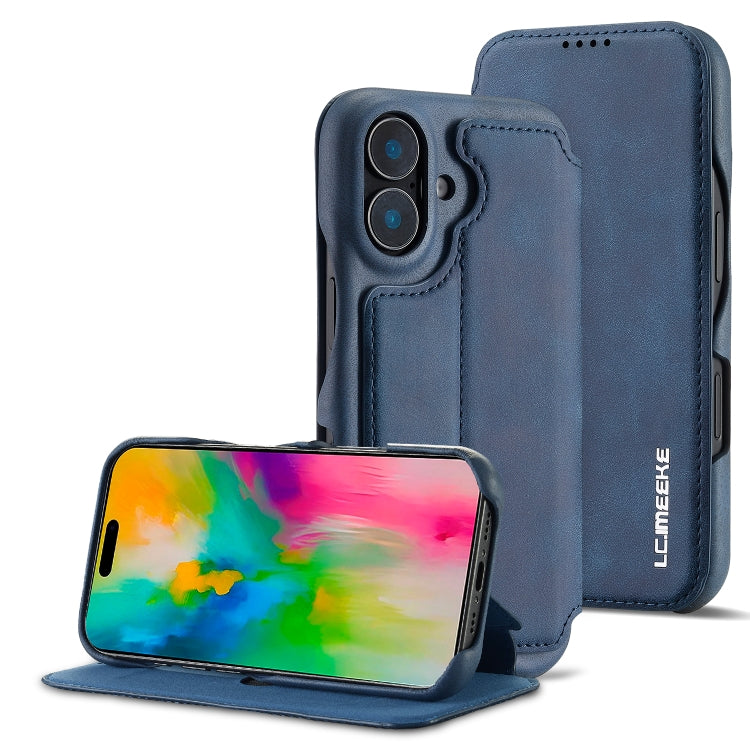For iPhone 16 LC.IMEEKE Hon Ancient Series Flip Leather Phone Case(Blue) - iPhone 16 Cases by LC.IMEEKE | Online Shopping South Africa | PMC TechLife | Buy Now Pay Later Mobicred