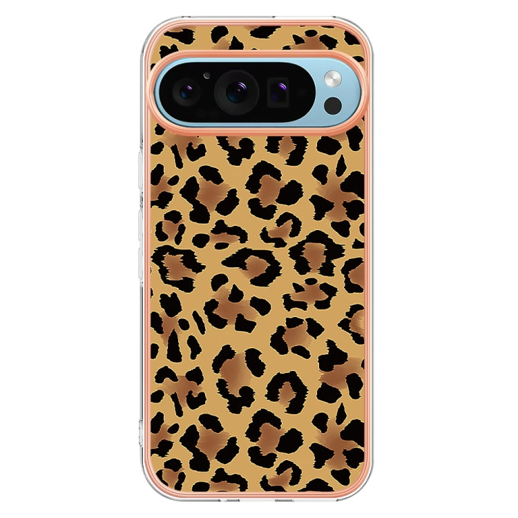 For Google Pixel 9 / 9 Pro Electroplating Dual-side IMD Phone Case(Leopard Print) - Google Cases by PMC TechLife | Online Shopping South Africa | PMC TechLife | Buy Now Pay Later Mobicred