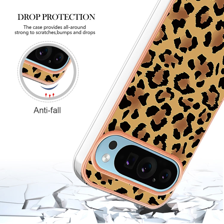 For Google Pixel 9 / 9 Pro Electroplating Dual-side IMD Phone Case(Leopard Print) - Google Cases by PMC Jewellery | Online Shopping South Africa | PMC Jewellery | Buy Now Pay Later Mobicred