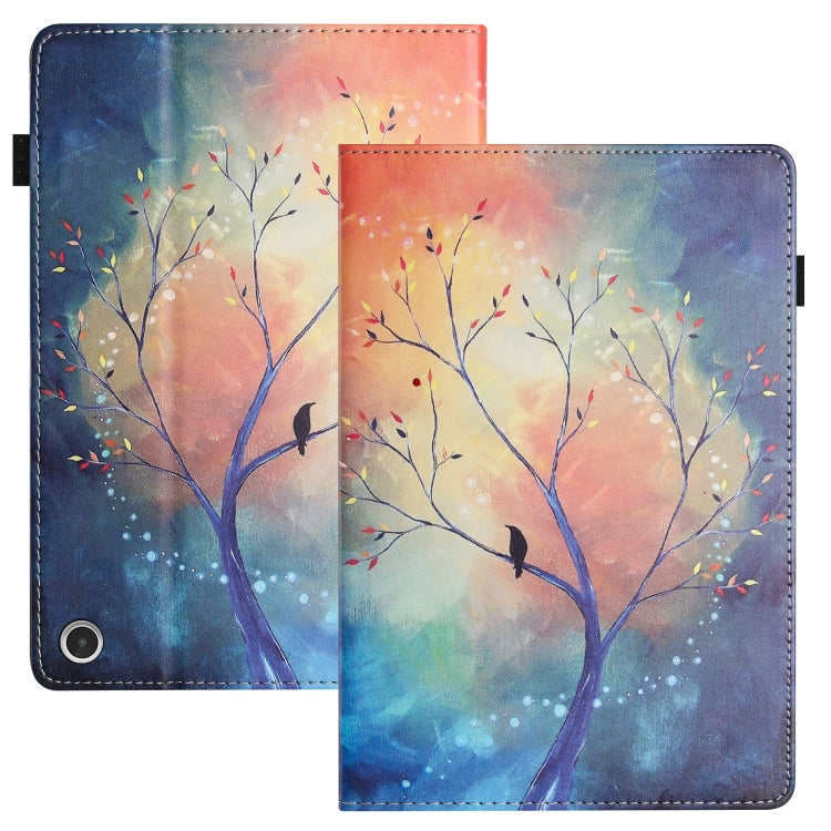 For Amazon Kindle Fire HD 10 2021 Sewing Litchi Texture Smart Leather Tablet Case(Oil Painting Tree) - Amazon by PMC TechLife | Online Shopping South Africa | PMC TechLife | Buy Now Pay Later Mobicred