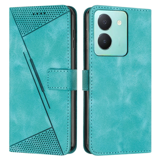 For vivo Y36 Dream Triangle Leather Phone Case with Lanyard(Green) - vivo Cases by PMC Jewellery | Online Shopping South Africa | PMC Jewellery