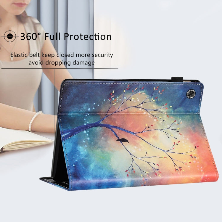 For Lenovo Tab M10 Plus 3rd Gen Sewing Litchi Texture Smart Leather Tablet Case(Oil Painting Tree) - Lenovo by PMC TechLife | Online Shopping South Africa | PMC TechLife | Buy Now Pay Later Mobicred