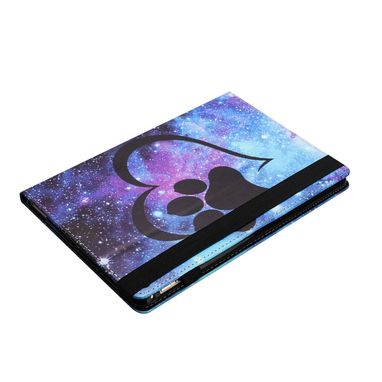 For Huawei MediaPad T5 10 Sewing Litchi Texture Smart Leather Tablet Case(Footprint) - Huawei by PMC TechLife | Online Shopping South Africa | PMC TechLife | Buy Now Pay Later Mobicred
