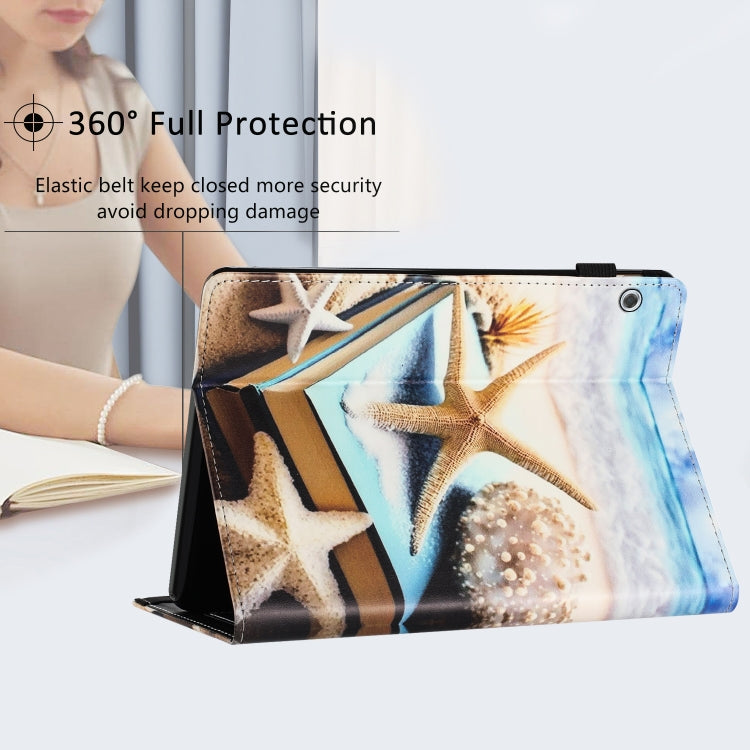 For Huawei MediaPad T5 10 Sewing Litchi Texture Smart Leather Tablet Case(Starfish) - Huawei by PMC TechLife | Online Shopping South Africa | PMC TechLife | Buy Now Pay Later Mobicred