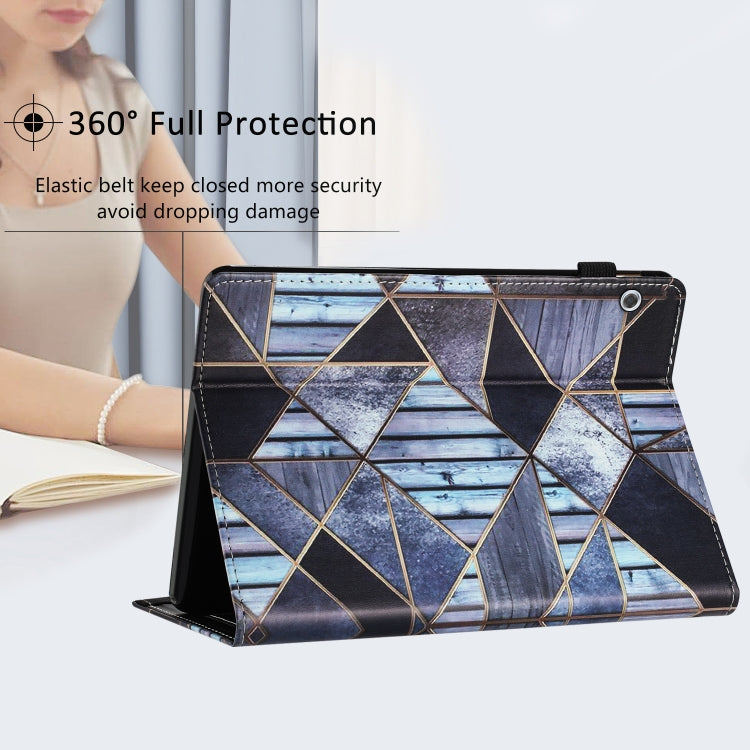 For Huawei MediaPad T5 10 Sewing Litchi Texture Smart Leather Tablet Case(Marble) - Huawei by PMC TechLife | Online Shopping South Africa | PMC TechLife | Buy Now Pay Later Mobicred