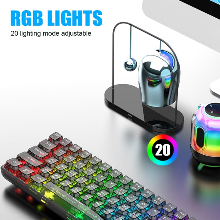 XUNFOX K30 Pro 2.4G + BT + Wired Transparent 61-Keys Mechanical White Axis Keyboard(White) - Wireless Keyboard by PMC Jewellery | Online Shopping South Africa | PMC Jewellery | Buy Now Pay Later Mobicred