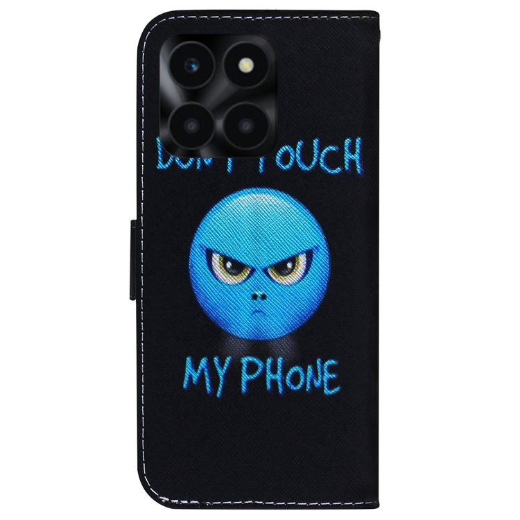 For Honor X6a Coloured Drawing Flip Leather Phone Case(Anger) - Honor Cases by PMC TechLife | Online Shopping South Africa | PMC TechLife