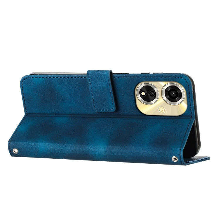 For OPPO Reno11 F Dream Triangle Leather Phone Case with Lanyard(Blue) - Reno11 F Cases by PMC TechLife | Online Shopping South Africa | PMC TechLife | Buy Now Pay Later Mobicred