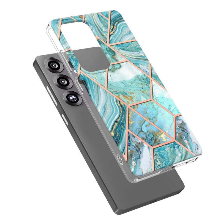 For Samsung Galaxy S25 Ultra 5G Electroplating Splicing Marble TPU Phone Case(Blue) - Galaxy S25 Ultra 5G Cases by PMC Jewellery | Online Shopping South Africa | PMC Jewellery | Buy Now Pay Later Mobicred