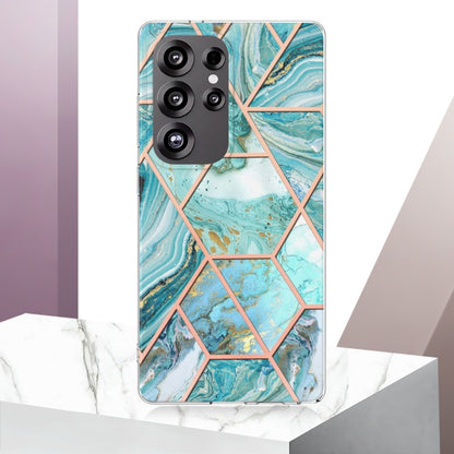 For Samsung Galaxy S25 Ultra 5G Electroplating Splicing Marble TPU Phone Case(Blue) - Galaxy S25 Ultra 5G Cases by PMC Jewellery | Online Shopping South Africa | PMC Jewellery | Buy Now Pay Later Mobicred