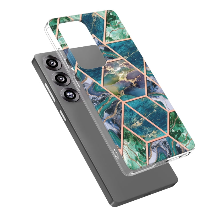For Samsung Galaxy S25 Ultra 5G Electroplating Splicing Marble TPU Phone Case(Blue Green) - Galaxy S25 Ultra 5G Cases by PMC Jewellery | Online Shopping South Africa | PMC Jewellery | Buy Now Pay Later Mobicred
