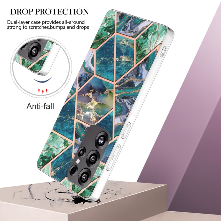 For Samsung Galaxy S25 Ultra 5G Electroplating Splicing Marble TPU Phone Case(Blue Green) - Galaxy S25 Ultra 5G Cases by PMC Jewellery | Online Shopping South Africa | PMC Jewellery | Buy Now Pay Later Mobicred