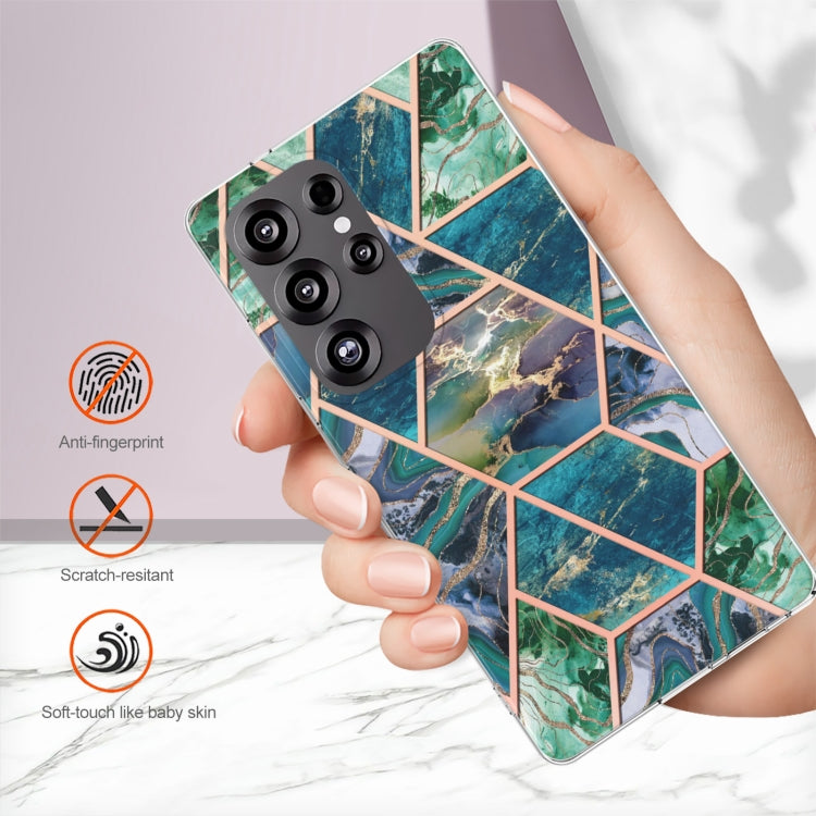 For Samsung Galaxy S25 Ultra 5G Electroplating Splicing Marble TPU Phone Case(Blue Green) - Galaxy S25 Ultra 5G Cases by PMC Jewellery | Online Shopping South Africa | PMC Jewellery | Buy Now Pay Later Mobicred