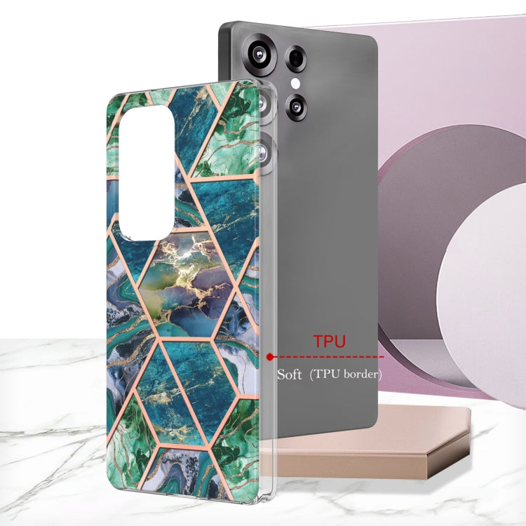 For Samsung Galaxy S25 Ultra 5G Electroplating Splicing Marble TPU Phone Case(Blue Green) - Galaxy S25 Ultra 5G Cases by PMC Jewellery | Online Shopping South Africa | PMC Jewellery | Buy Now Pay Later Mobicred