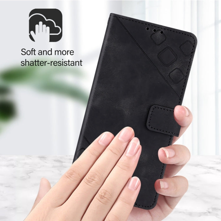 For Honor Magic6 Pro 5G Global Skin-feel Embossed Leather Phone Case(Black) - Honor Cases by PMC Jewellery | Online Shopping South Africa | PMC Jewellery | Buy Now Pay Later Mobicred