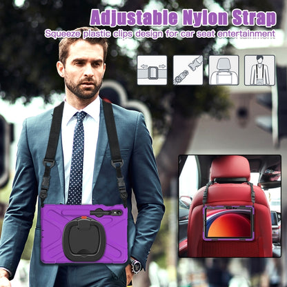 For Samsung Galaxy Tab S9 / S8 / S7 Silicone Hybrid PC Tablet Case with Holder & Shoulder Strap(Purple) - Other Galaxy Tab PC by PMC Jewellery | Online Shopping South Africa | PMC Jewellery | Buy Now Pay Later Mobicred