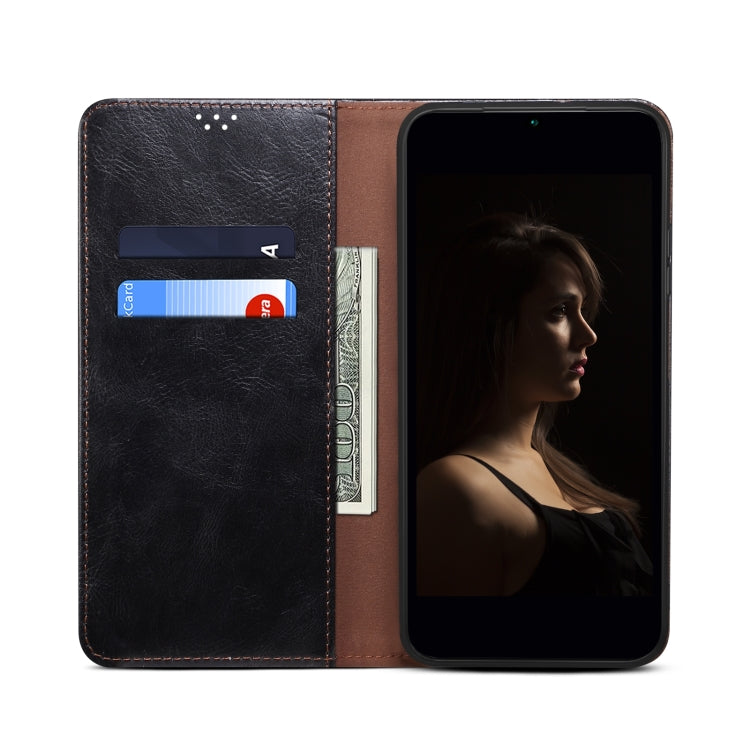 For Nothing Phone 2A Oil Wax Crazy Horse Texture Leather Phone Case(Black) - More Brand by PMC TechLife | Online Shopping South Africa | PMC TechLife | Buy Now Pay Later Mobicred