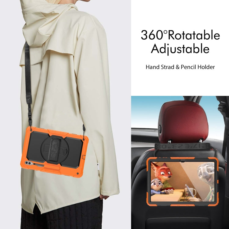 For Samsung Galaxy Tab S9 Ultra / S10 Ultra Silicone Hybrid PC Tablet Protective Case(Orange+Black) - Galaxy Tab S9 Ultra Cases by PMC Jewellery | Online Shopping South Africa | PMC Jewellery | Buy Now Pay Later Mobicred