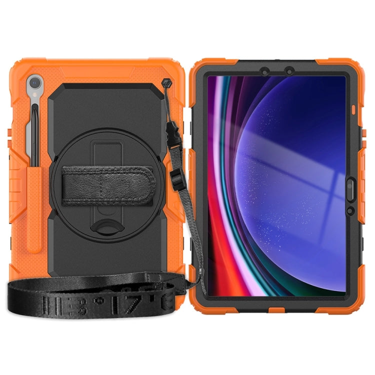 For Samsung Galaxy Tab S9 / S9 FE Silicone + PC Tablet Case(Orange+Black) - Galaxy Tab S9 Cases by PMC Jewellery | Online Shopping South Africa | PMC Jewellery | Buy Now Pay Later Mobicred