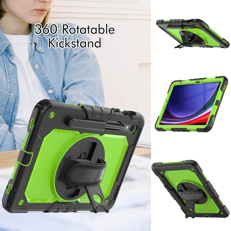 For Samsung Galaxy Tab S9 / S9 FE Silicone + PC Tablet Case(Black+Yellow Green) - Galaxy Tab S9 Cases by PMC Jewellery | Online Shopping South Africa | PMC Jewellery | Buy Now Pay Later Mobicred