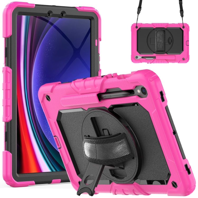 For Samsung Galaxy Tab S9 / S9 FE Silicone Hybrid PC Tablet Protective Case(Rose Red+Black) - Galaxy Tab S9 Cases by PMC Jewellery | Online Shopping South Africa | PMC Jewellery | Buy Now Pay Later Mobicred
