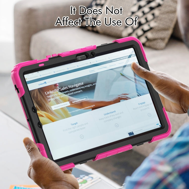 For Samsung Galaxy Tab S9 / S9 FE Silicone Hybrid PC Tablet Protective Case(Rose Red+Black) - Galaxy Tab S9 Cases by PMC Jewellery | Online Shopping South Africa | PMC Jewellery | Buy Now Pay Later Mobicred