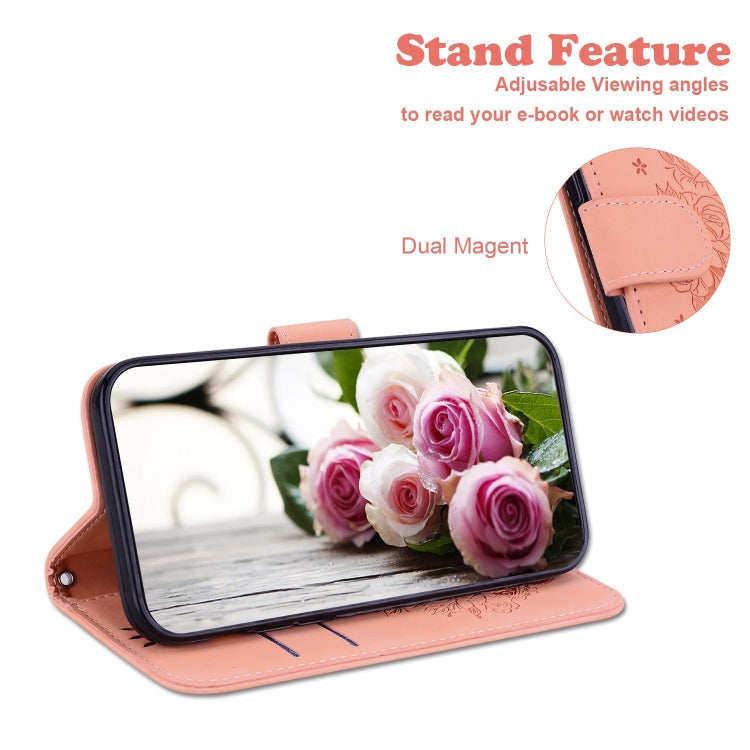 For Honor Magic6 Pro Butterfly Rose Embossed Leather Phone Case(Pink) - Honor Cases by PMC Jewellery | Online Shopping South Africa | PMC Jewellery | Buy Now Pay Later Mobicred