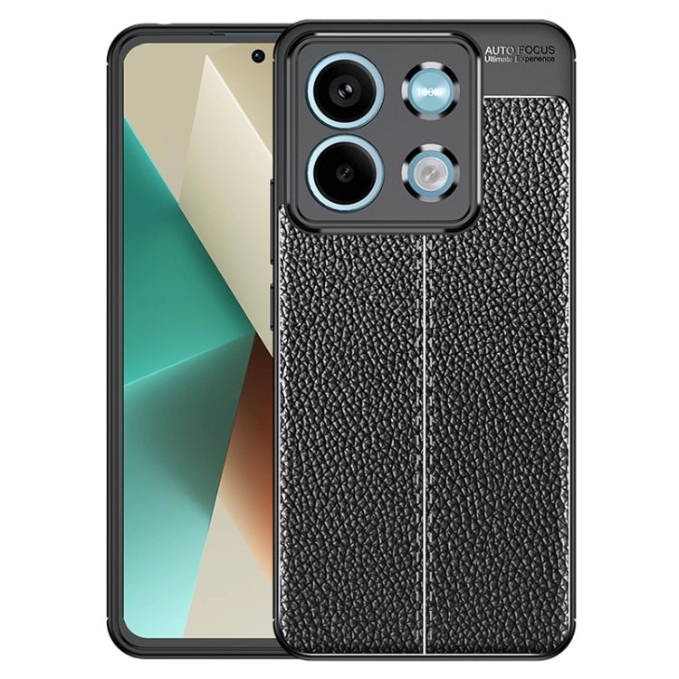 For Xiaomi Redmi Note 13 Litchi Texture Shockproof TPU Phone Case(Black) - Note 13 Cases by PMC TechLife | Online Shopping South Africa | PMC TechLife | Buy Now Pay Later Mobicred