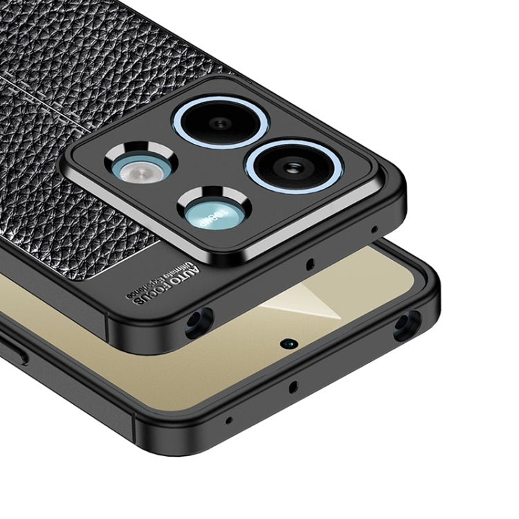 For Xiaomi Redmi Note 13 Litchi Texture Shockproof TPU Phone Case(Black) - Note 13 Cases by PMC TechLife | Online Shopping South Africa | PMC TechLife | Buy Now Pay Later Mobicred
