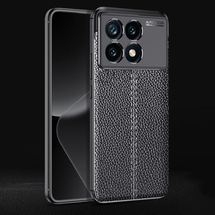 For Xiaomi Redmi K70 Litchi Texture Shockproof TPU Phone Case(Black) - K70 Cases by PMC TechLife | Online Shopping South Africa | PMC TechLife | Buy Now Pay Later Mobicred