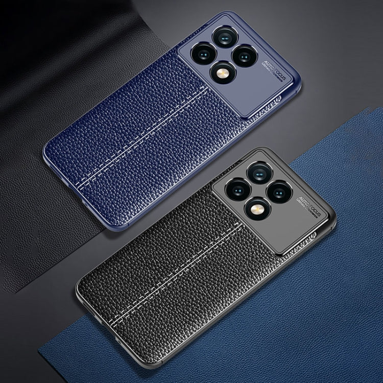 For Xiaomi Redmi K70 Litchi Texture Shockproof TPU Phone Case(Black) - K70 Cases by PMC TechLife | Online Shopping South Africa | PMC TechLife | Buy Now Pay Later Mobicred