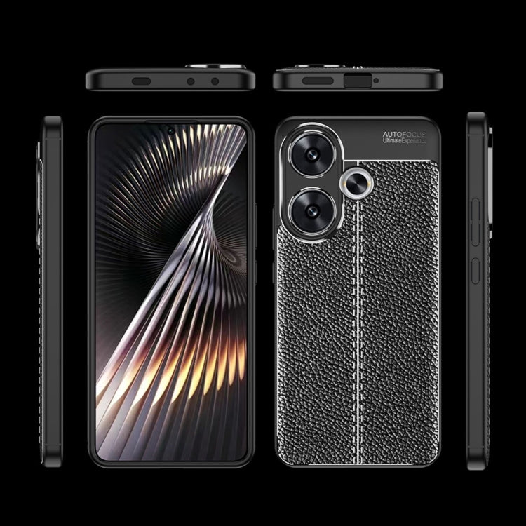 For Xiaomi Redmi Turbo 3 5G Litchi Texture Shockproof TPU Phone Case(Black) - Xiaomi Cases by PMC TechLife | Online Shopping South Africa | PMC TechLife | Buy Now Pay Later Mobicred