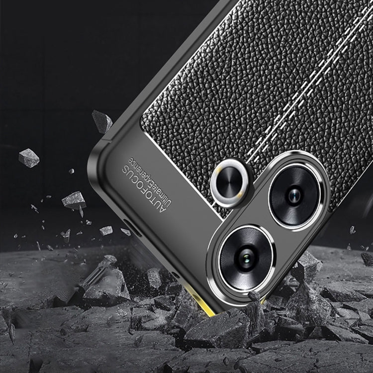 For Xiaomi Redmi Turbo 3 5G Litchi Texture Shockproof TPU Phone Case(Black) - Xiaomi Cases by PMC TechLife | Online Shopping South Africa | PMC TechLife | Buy Now Pay Later Mobicred