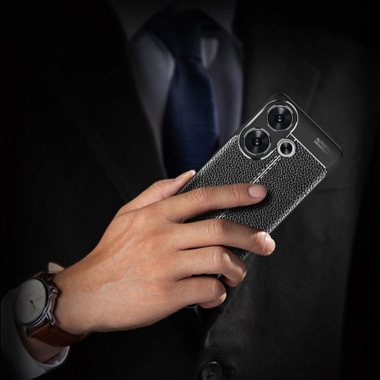 For Xiaomi Redmi Turbo 3 5G Litchi Texture Shockproof TPU Phone Case(Black) - Xiaomi Cases by PMC TechLife | Online Shopping South Africa | PMC TechLife | Buy Now Pay Later Mobicred
