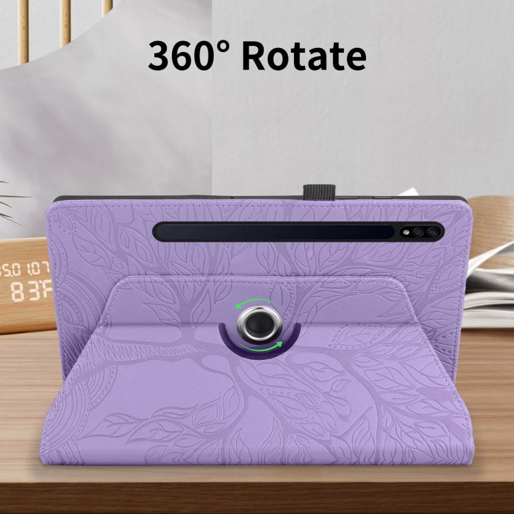For Samsung Galaxy Tab S10+ / S9+ / S8+ Tree Life Embossed Rotation Leather Tablet Case(Purple) - free shipping - PMC Jewellery - Order now!