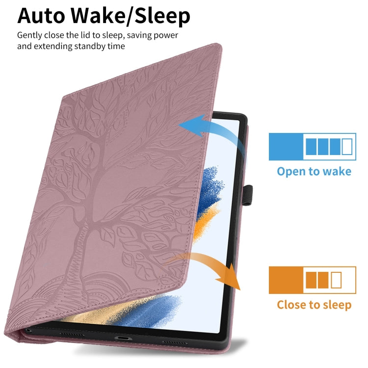 For Lenovo Tab M10 Plus 10.6 3rd Gen Tree Life Embossed Rotation Leather Smart Tablet Case(Rose Gold) - free shipping - PMC TechLife - Order now!