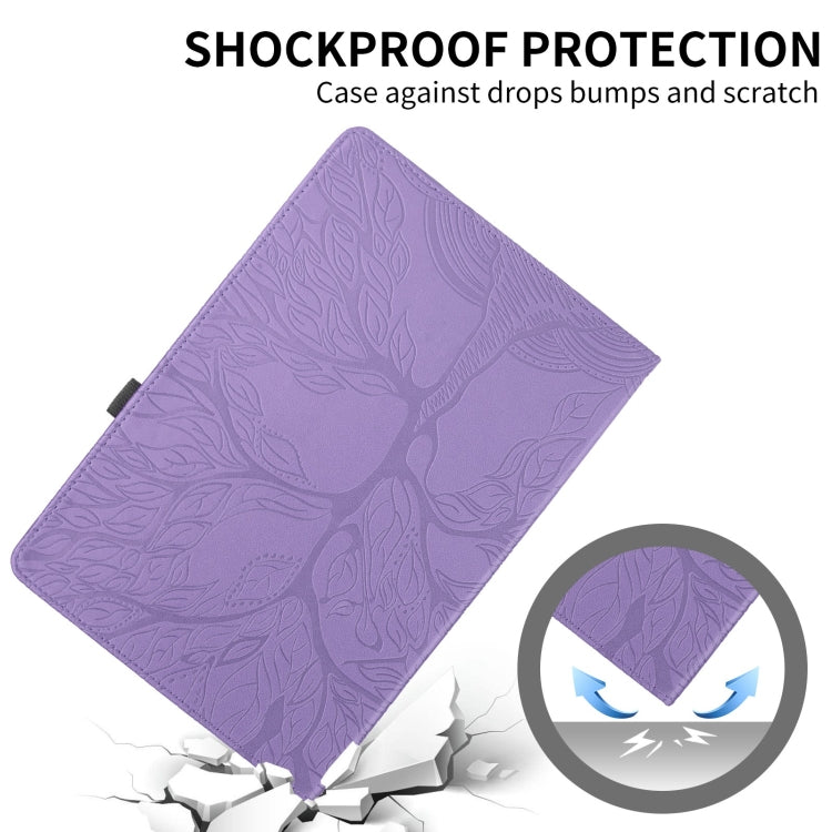 For Lenovo Xiaoxin Pad 11 2nd 2023 Tree Life Embossed Rotation Leather Tablet Case(Purple) - Lenovo by PMC TechLife | Online Shopping South Africa | PMC TechLife | Buy Now Pay Later Mobicred