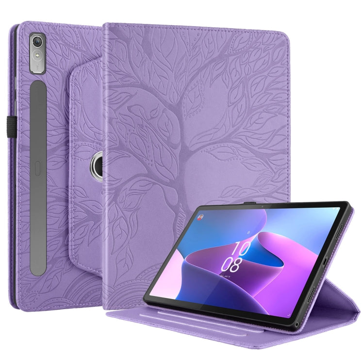 For Lenovo Tab P11 Pro 2nd / Xiaoxin Pad 11 Pro Tree Life Embossed Rotation Leather Tablet Case(Purple) - Lenovo by PMC TechLife | Online Shopping South Africa | PMC TechLife | Buy Now Pay Later Mobicred