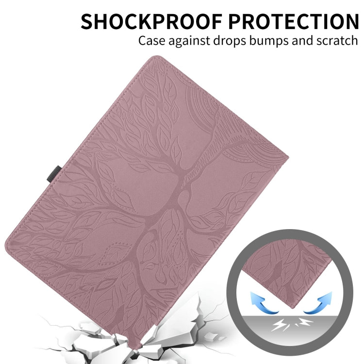 For Lenovo Tab P12 / Xiaoxin Pad Pro 12.7 Tree Life Embossed Rotation Leather Tablet Case(Rose Gold) - Lenovo by PMC TechLife | Online Shopping South Africa | PMC TechLife | Buy Now Pay Later Mobicred